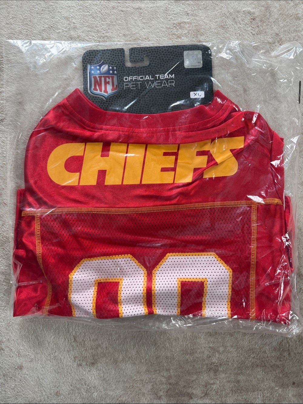 NFL Kansas City Chiefs Red & Gold Pet Jersey XL